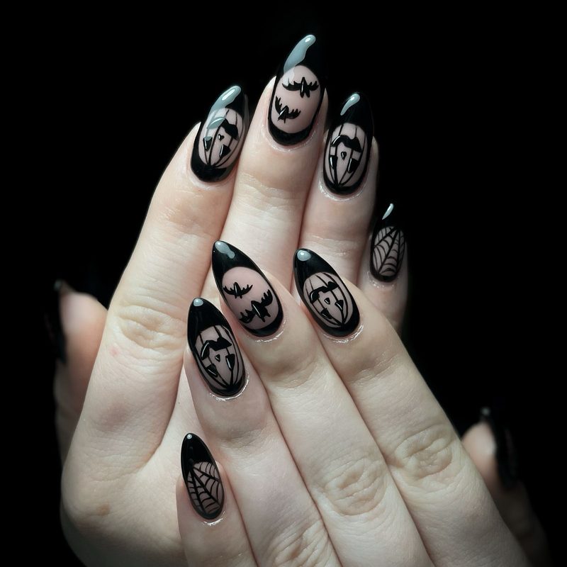 edgy black nail designs