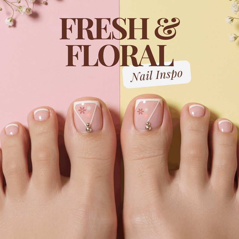 toes with minimalist milk white spring toe nail designs