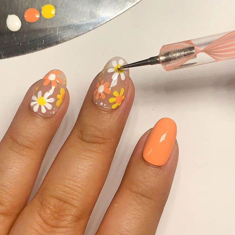 DIY daisy nail art tools for simple nail designs at home