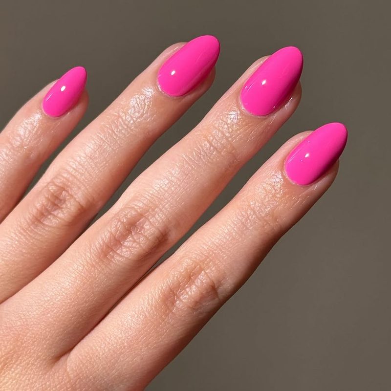 fuchsia pink nails designs
