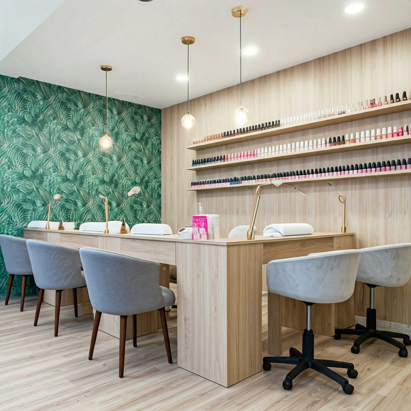 low budget small nail salon interior designs