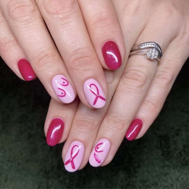 nail design breast cancer