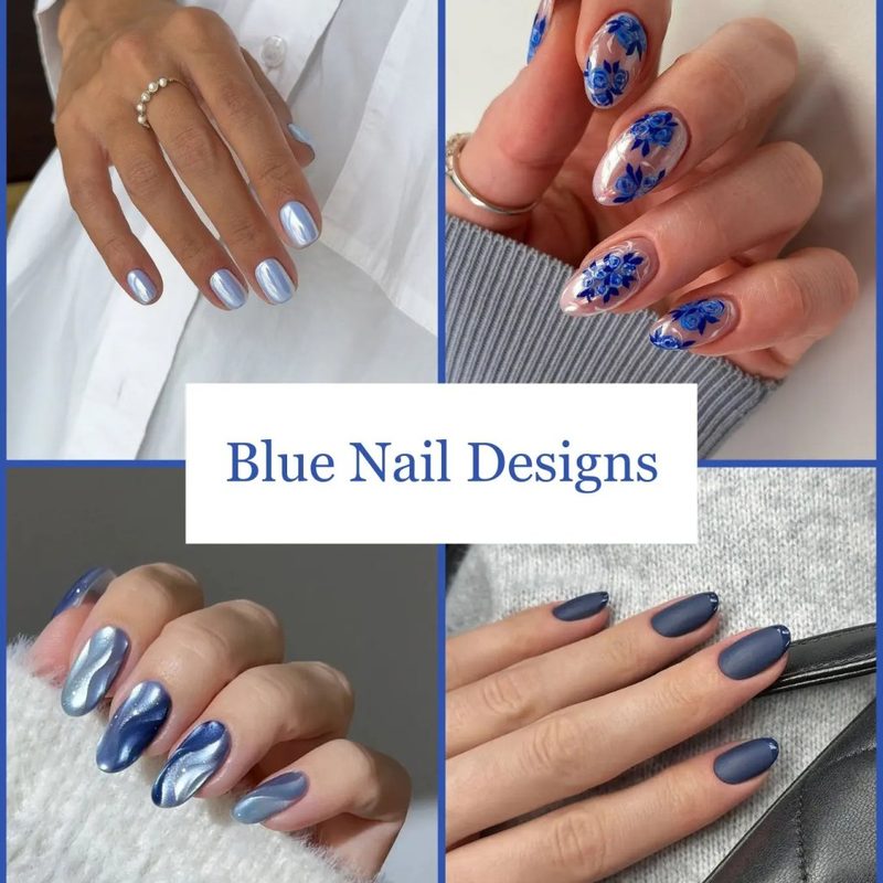 shades of blue nails designs