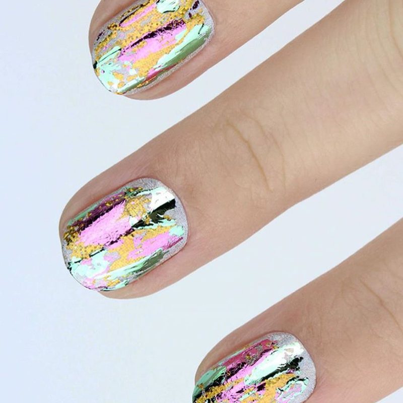 summer foil nail designs