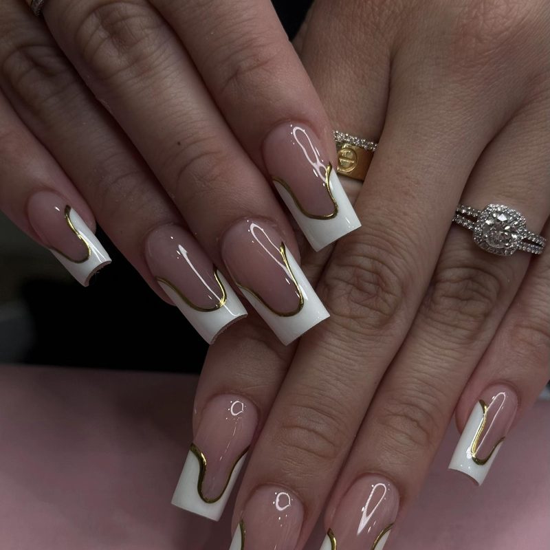 white nail tip designs