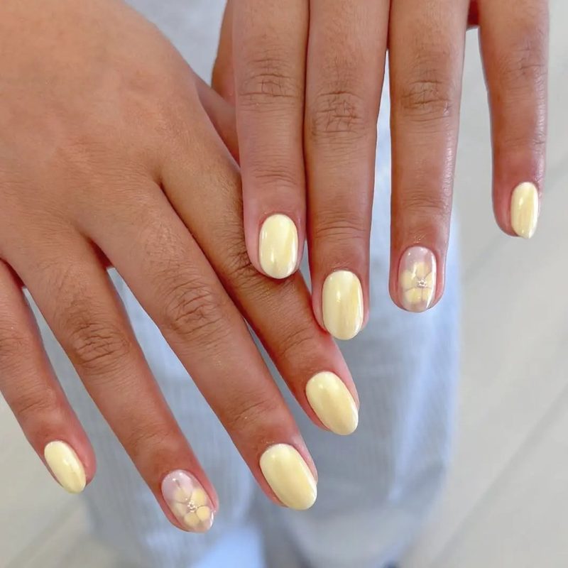 yellow spring nail designs