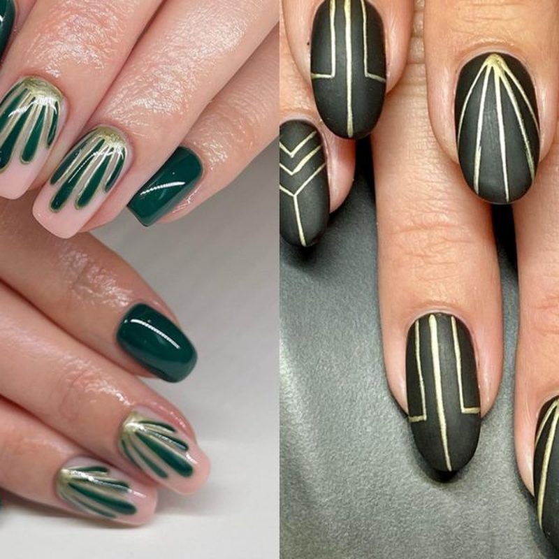 art deco nail design