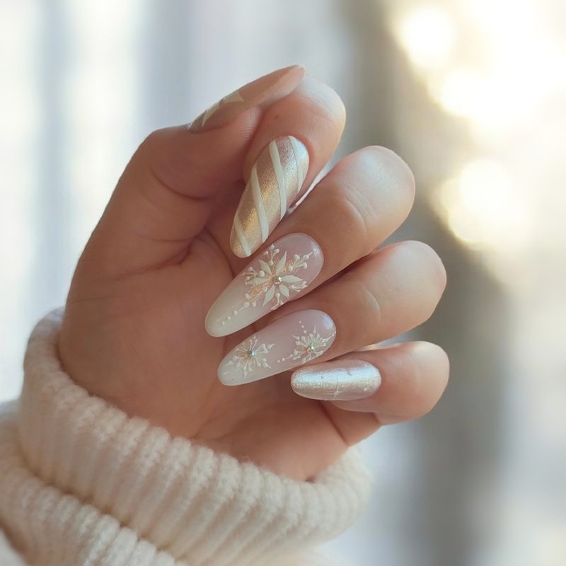 christmas glitter nail art designs