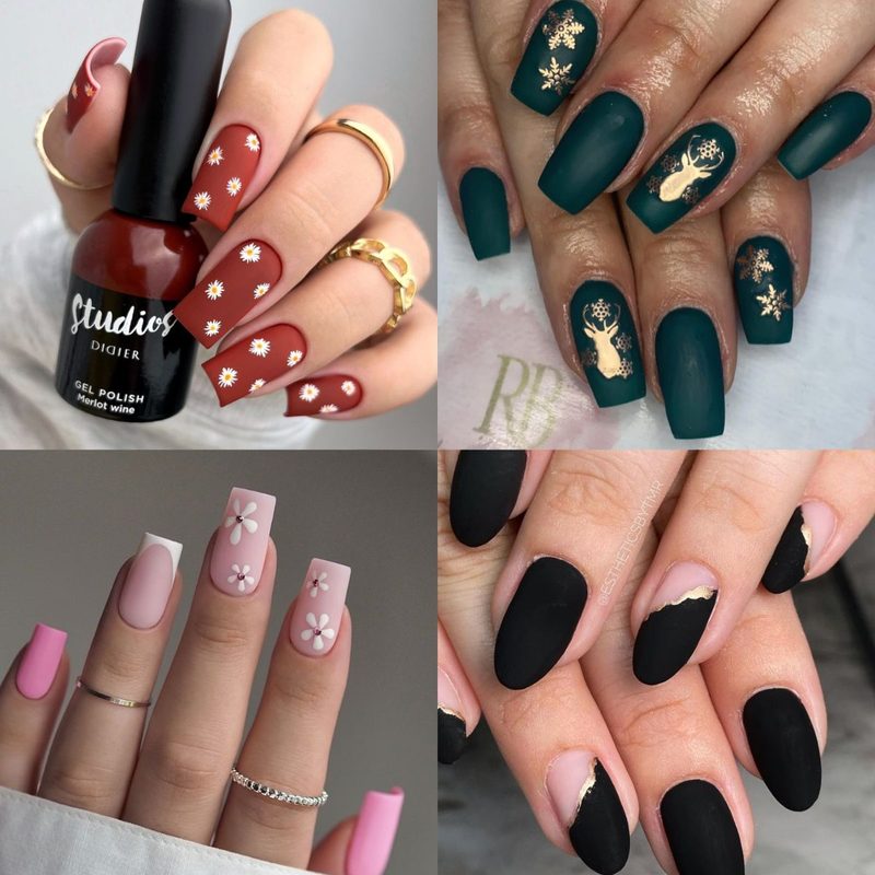 cute matte nail designs
