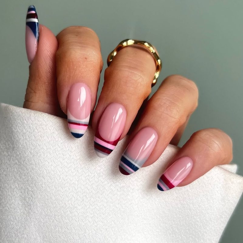 fashionable summer outfits paired with french tip nail designs