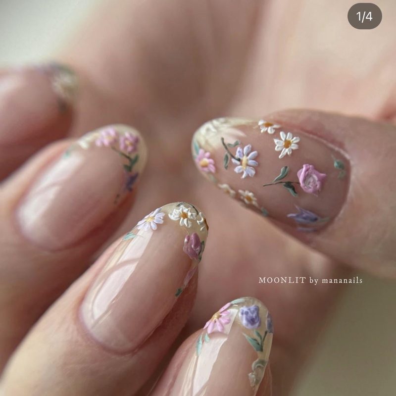 hands showing well-maintained sweater design nails with moisturizing care