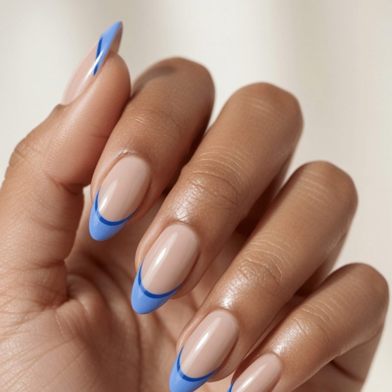 nail designs on blue nails