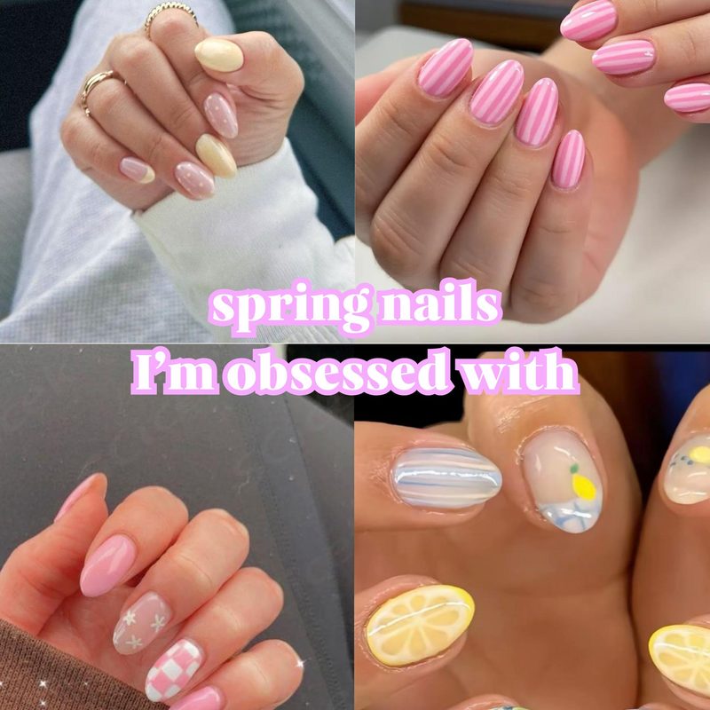 pastel spring short nail art with minimalist design