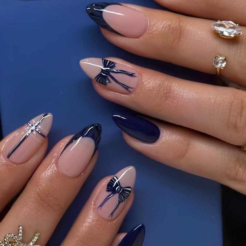 simple blue winter nail designs
