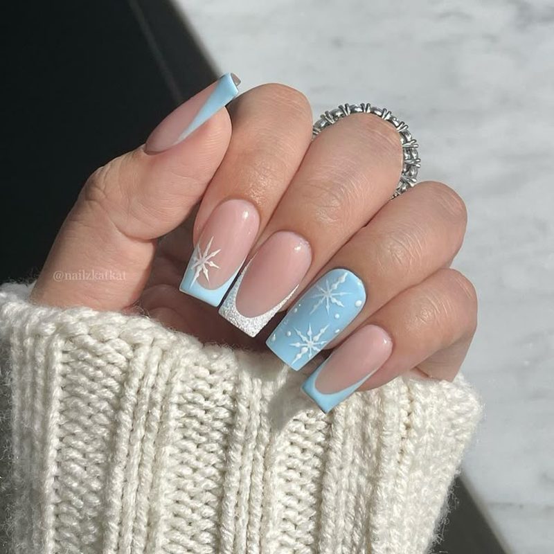 winter square nail designs